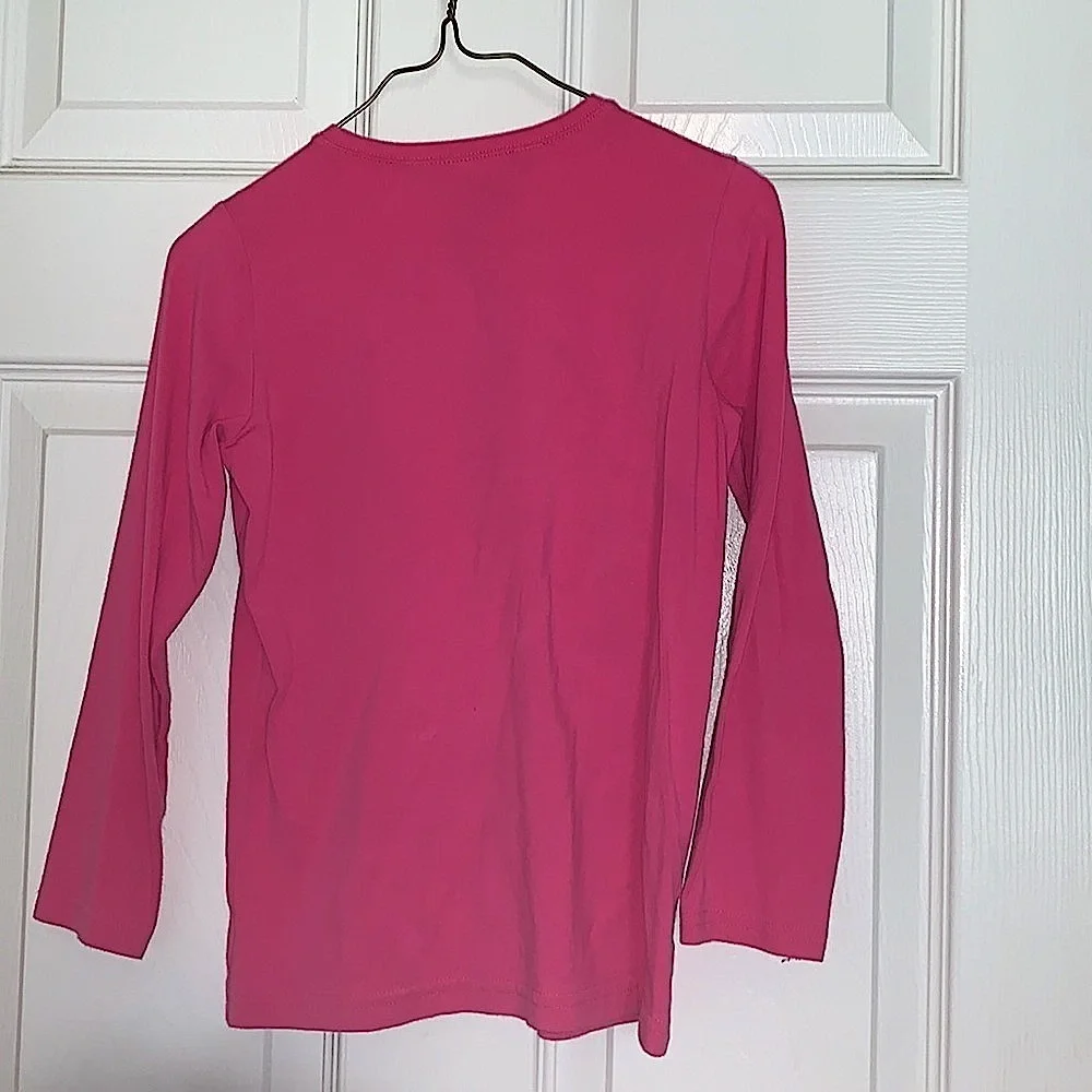 Girls pink Ralph Lauren long sleeve polo